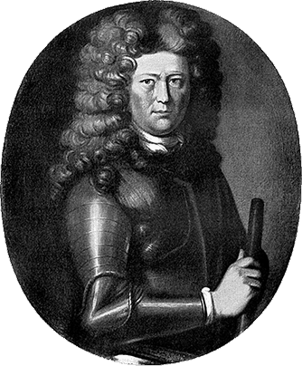 Корнелиус Крюйс, основатель школы при церкви Святого Петра. Гравюра XVIII в.