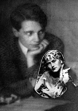 Александр Введенский, Тамара Мейер. Фотомонтаж из альбома Т. Мейер, 1920-е.