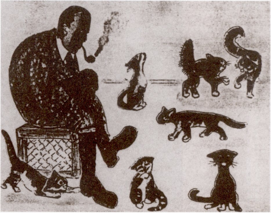 Иллюстрация А. Порет к рассказу Хармса «Семь кошек»